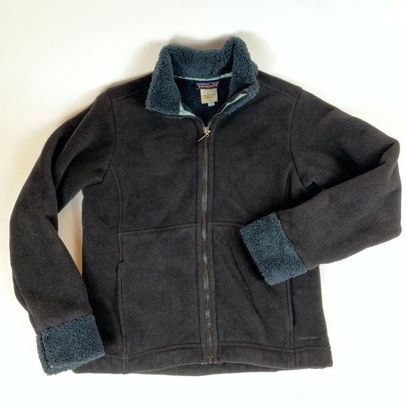 Patagonia Jackets & Blazers - Vintage Patagonia Synchilla Black Blue Fleece Full Zip Jacket Soft Warm S